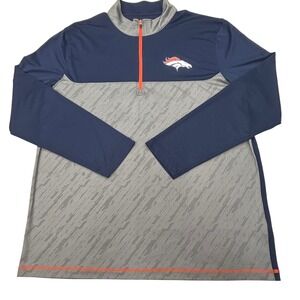 Denver Broncos Quarter Zip Pullover Mens XL NFL Team Apparel TX3 Cool Football